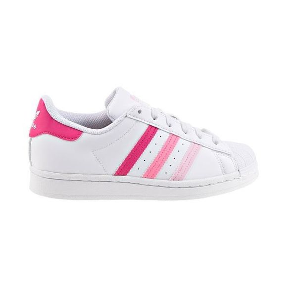 Adidas Superstar J Big Kids' Shoes Cloud White/Clear Pink/Bliss Pink kids size 4 - Picture 2 of 11